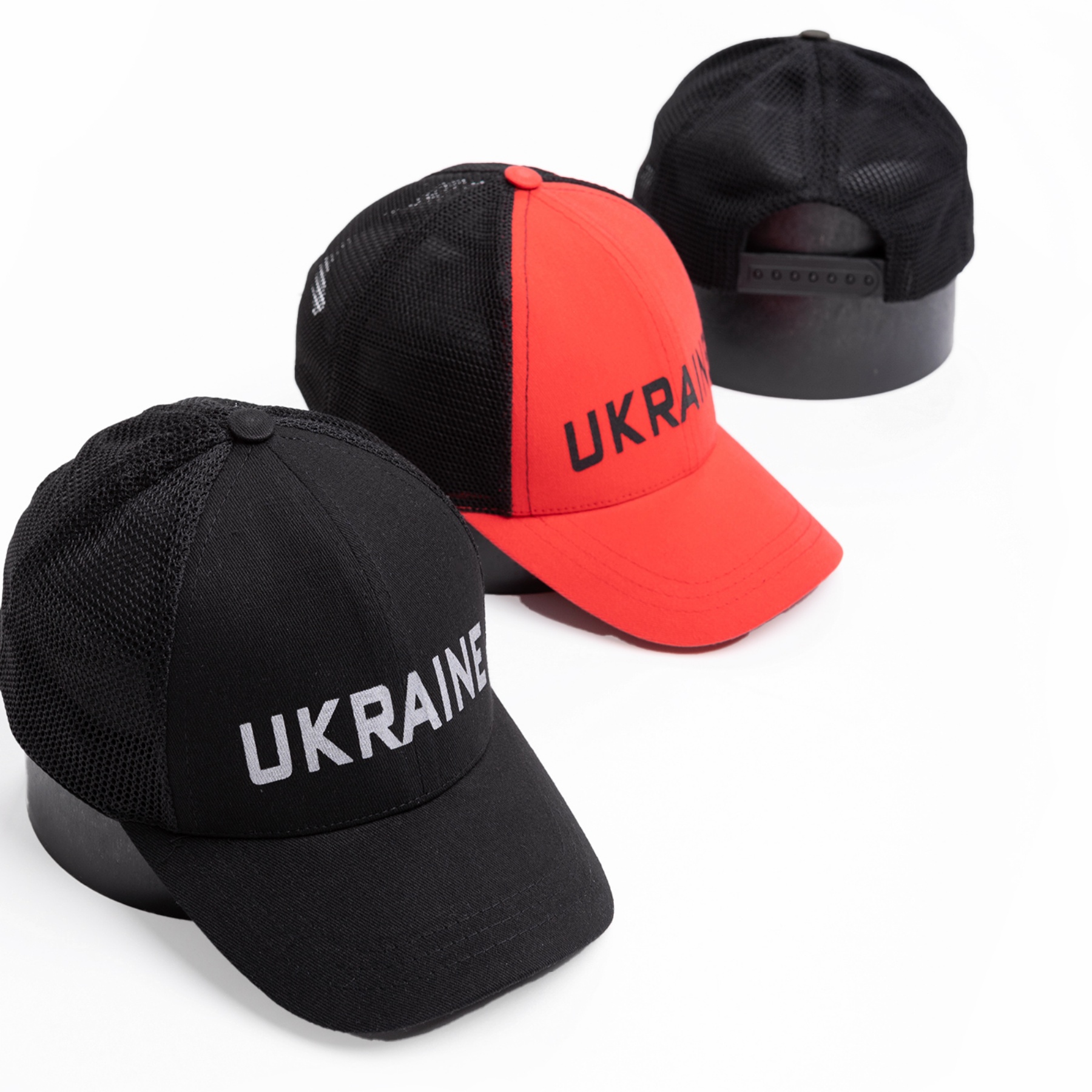 Кепка котонова+сітка з принтом UKRAINE 55-56р код 8508