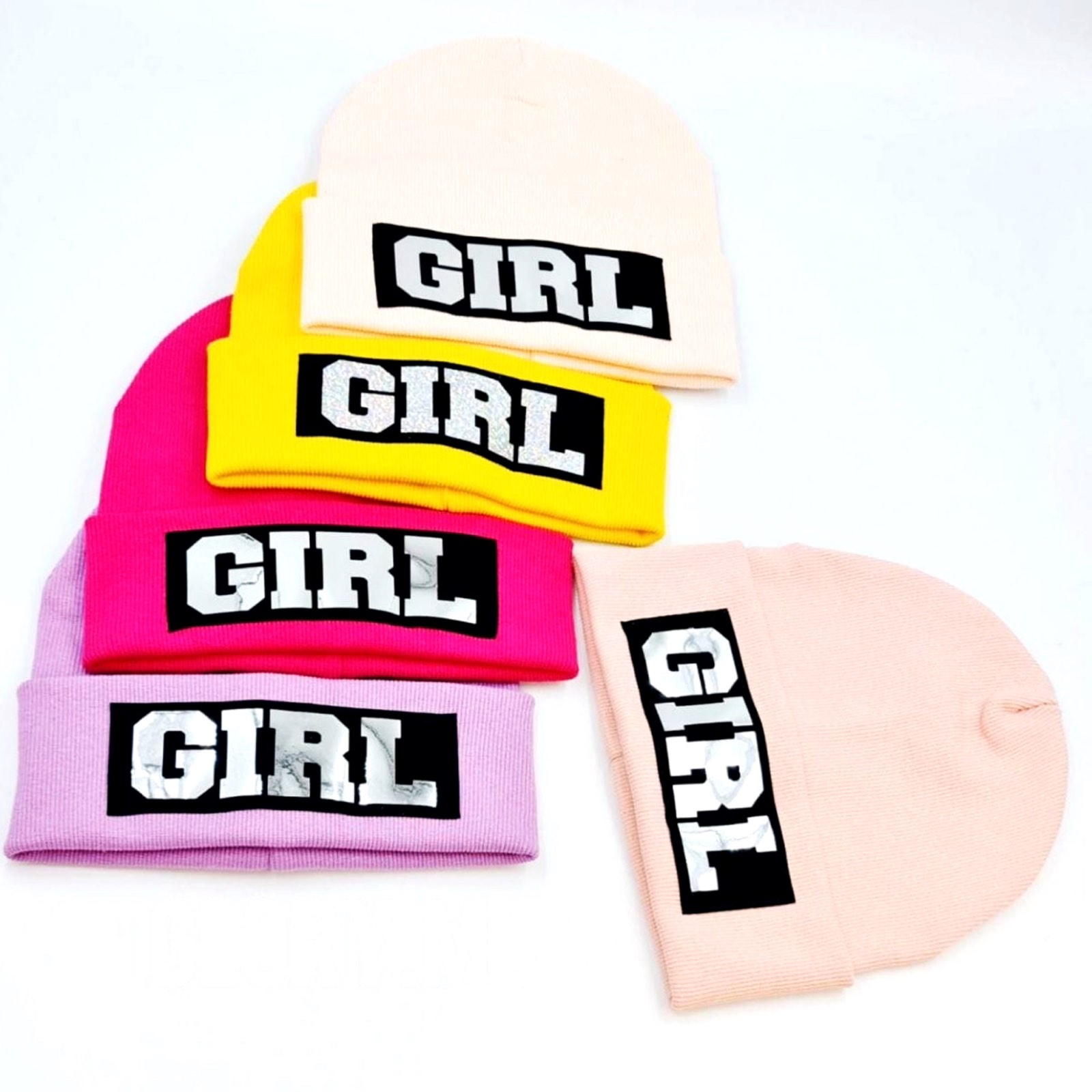 Шапка для дівчат з принтом "GIRL" р 50-52  код3110